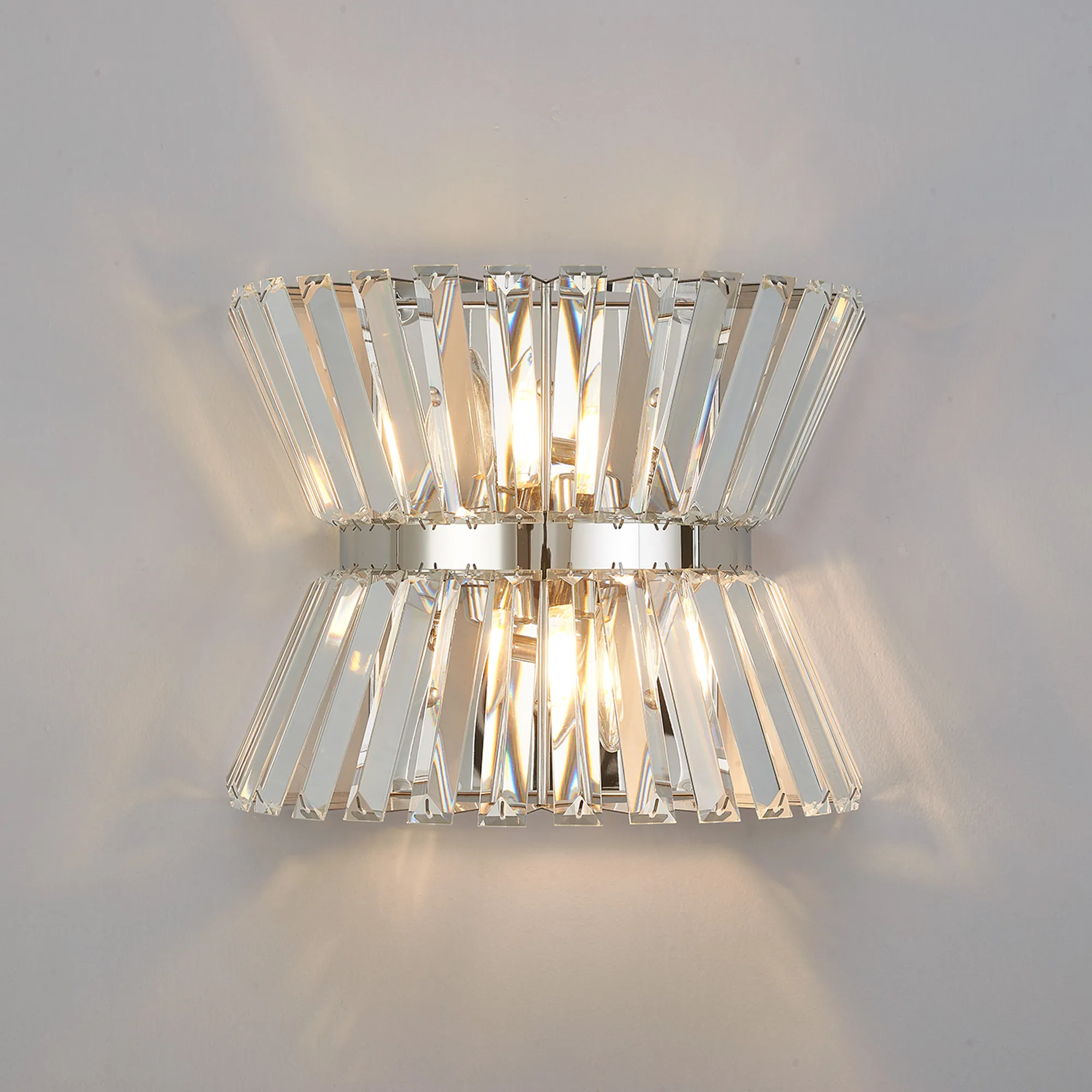 Vienna Crystal Wall Lights Diyas Flush Crystal Wall Lights